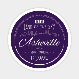 Asheville, NC Word Cloud - WO Purple 16 Magnet